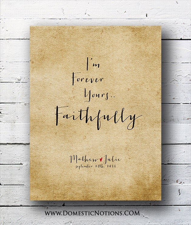 Personalized Wedding gift: Your custom wording, Romantic excerpts, Special wording from your first dance song
