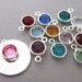 Add a Birthstone & Sterling Silver Disc - Swarovski Crystal Dangle/Drop Charm - 5/8 inch Sterling Silver Disc - To Your Necklace or Bracelet