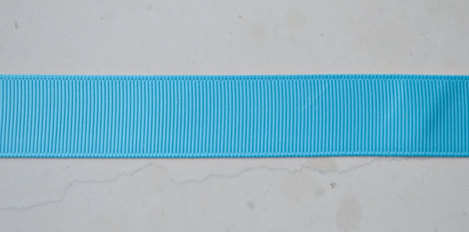 Solid turquoise blue 7/8 inch grosgrain ribbon- 3 yards Il_170x135