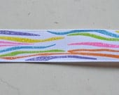 Bright Easter sparkly zebra stripes on white 7/8" grosgrain ribbon- Easter Il_170x135