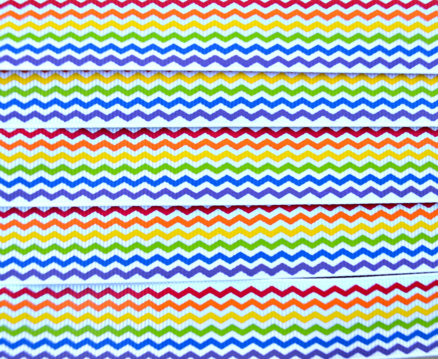 Rainbow horizontal waves 7/8" grosgrain ribbon Il_170x135