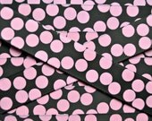 Light pink silly dots printed on chocolate brown 7/8"  grosgrain ribbon-High Quality