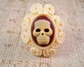 Lolita Skull Cameo Ring Jewelry - Sugar Skull - Vintage Inspired Jewelry