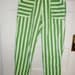 Green/White Stripe Capri's 80s  Sz Small