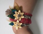 Bridal Wedding Garters, Leopard/Cheetah Garter, Bourdeaux/Wine Garter, Gold Garter, Peacock Garter, Steampunk/Rustic Garter, Kanzashi Flower