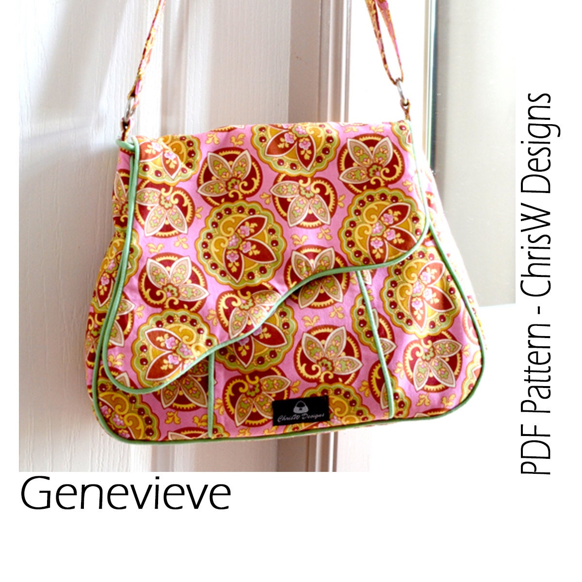 3 versions in 1 pattern - Messenger Bag Pattern PDF INSTANT DOWNLOAD Genevieve by ChrisW Designs
