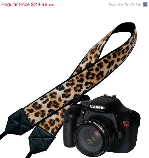 Deluxe Padded Camera Shoulder Strap,  Women's DSLR Padded Camera Strap, Padded  Camera Strap  Nikon Canon Binocular Leopard, Cheetah