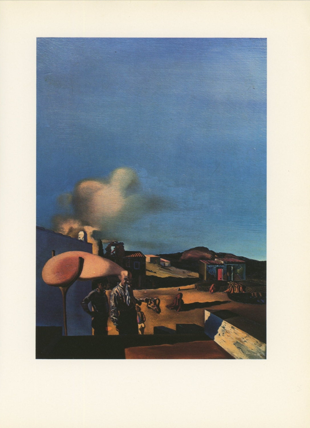 The Average Fine and Invisible Harp, Modern Art, Dali, Antique Print, USA, 1972