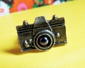Antiqued Brass Camera Ring. Vintage Nikon Inspired.