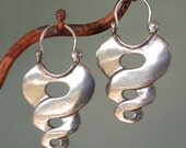 Sterling Silver Twist Earrings - tribal style - hoop earrings