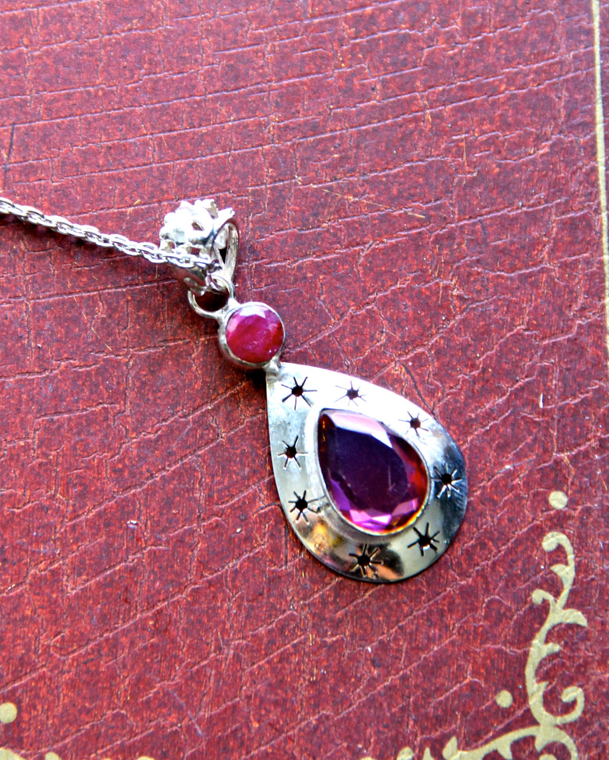 aria no. 2 - silver fire ruby topaz with ruby stone