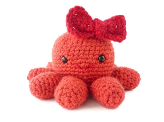 Octavia the Octopus - Cute Amigurumi Crocheted Stuffed Animal Plush