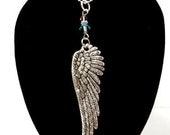 Wing Charm Necklace with Swarovski Crystals