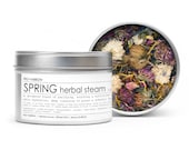 HERBAL STEAM - SPRING - large round window tin - 2 oz - seasonal - organic - apothecary