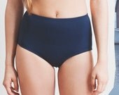 Navy high waisted bottoms bikini swimsuit