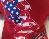 15 inch boy doll (modeled by Bitty Baby)  patriotic shirt with red shorts