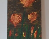 CLEARANCE SALE-poppy flowers, metallic, floral, 8x6 by MyImaginationIsYours