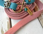 Leather - 10mm (3/8") Flat Deertan Leather Strip in SALMON PINK - 2 Yards - Jewelry Making Supply