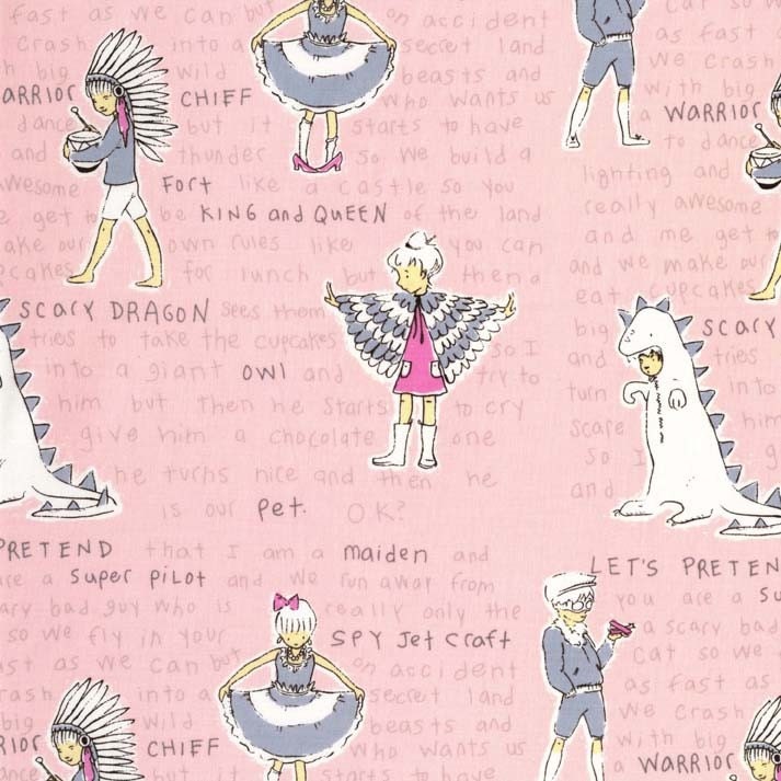 Let's Pretend by Sarah Jane for Michael Miller, act it out in pink, 1 yard