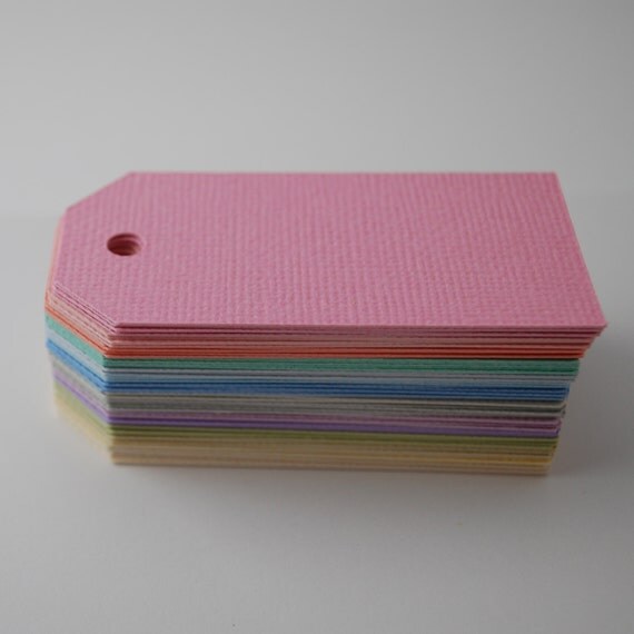 Tags 75 Basic Small - Pastel Colours - Blank Gift Tags / Paper / Gift Tags / Wedding / Swing Tag Il_570xn