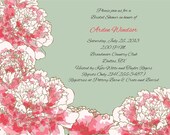 Pink and Green Peony Floral - Bridal Shower, Bachelorette Party, Rehearsal Dinner Invitation Il_170x135