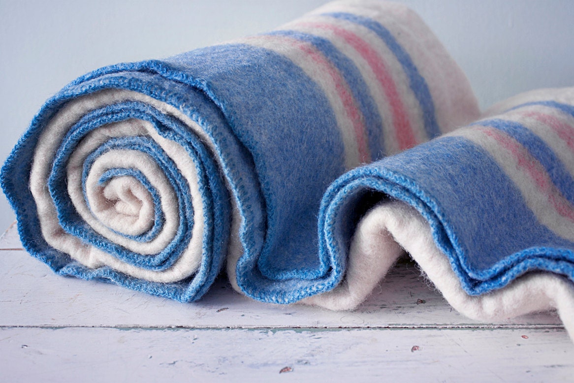 Vintage Striped Ayers Pure Wool Blanket - Canadian Product