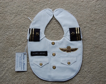 Military Dress Whites Bib  -- An Officer and Gentleman Bib -- Military Baby