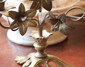 Antique French Altar Candelabra, Floral Church Candle Holder, late 1800's, From France