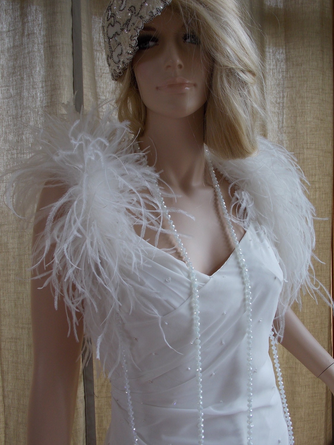 Wedding dress vintage inspired 1920s 1930s flapper weding dress