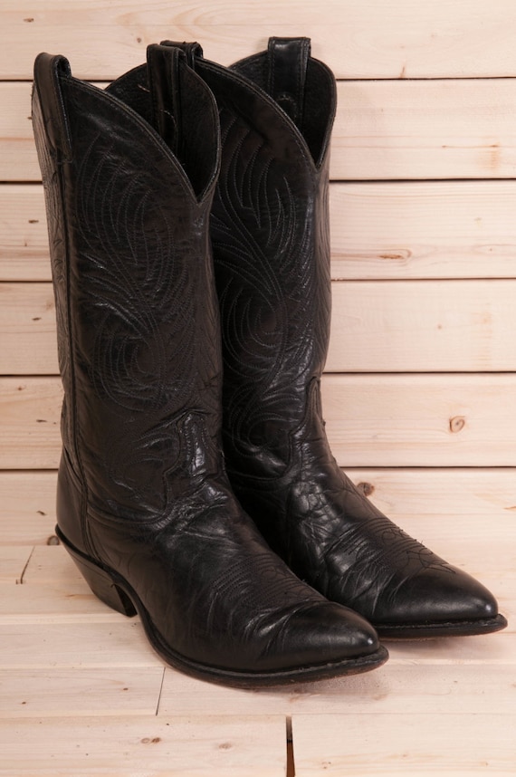 Vintage black Code West cowboy boots size 7M