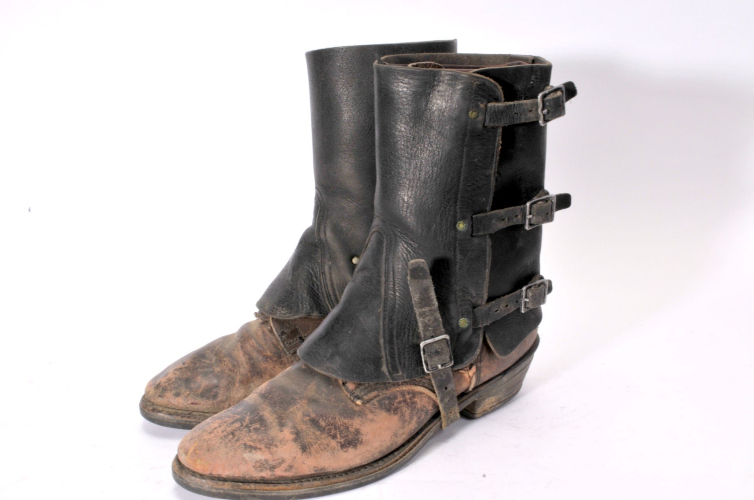Vintage Steampunk Leather Spats V