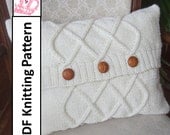 PDF KNITTING PATTERN Triple Diamond Cable hand knit aran pillow cover in two sizes 12x16 and 16x16