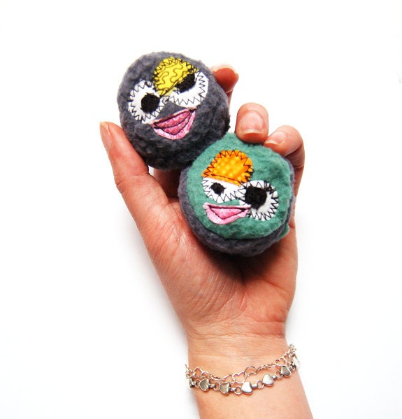 2 Lil Mini Ball Dog Toys with Squeaky Tennis Ball Inside - Keepon & Keepin'On by Fugly Friends