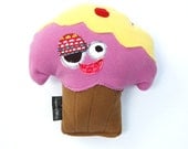 Birthday Large Durable Plush Cupcake Dog Toy with Heart Fortune & Squeaker - Numoh by Fugly Friends