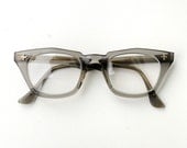 50s clear gray wayfarer glasses eyeglasses Bausch Lomb B&L safety 1950 nerd greek
