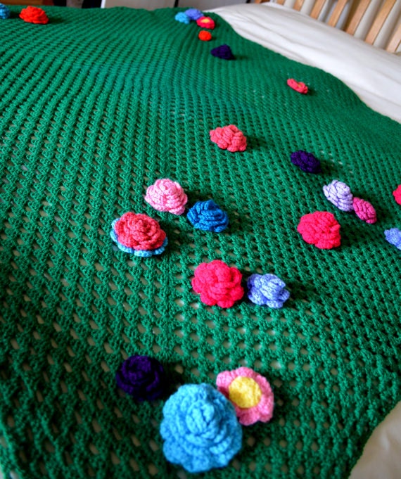 Spring Floral Crochet Blanket