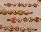 bridesmaid gifts 4 vintage pink cluster beaded pearl earring bracelets