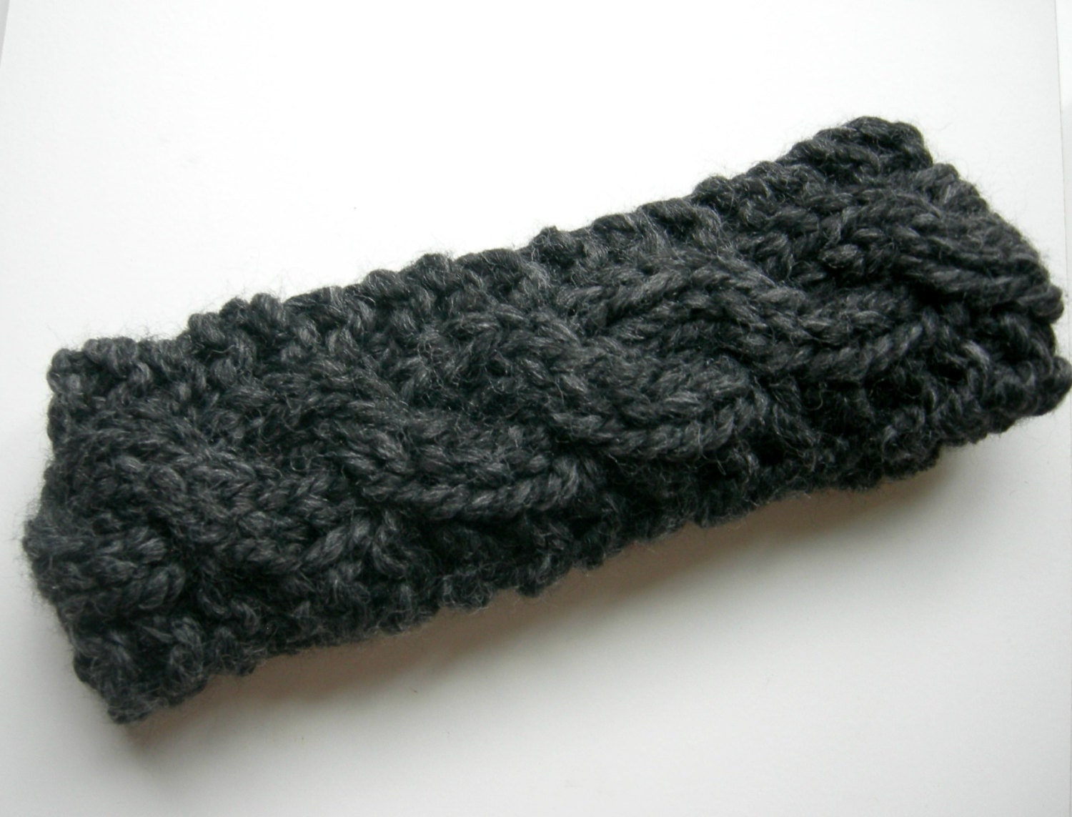 Charcoal Grey Chunky Knit Headband , Ear Warmer, City Style