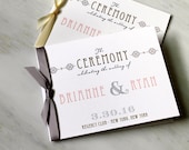 Art Deco Love - Ceremony Programs, Small Booklet w/Ribbon  - Purchase to Start the Ordering Process