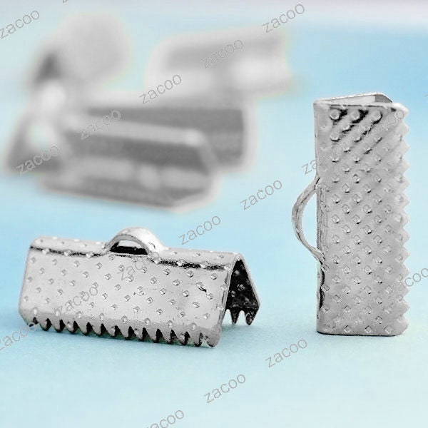 30g Nickel Plated Ribbon Ends Iron jewelry finding Fit bracelet necklace 7.5x16mm TN0033