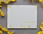 confetti letterpress birthday card