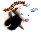Stuffed toy rabbit bunny rag doll stuffed animal handmade doll toy plushie stuffed puppet violet purple white 31 cm 12"