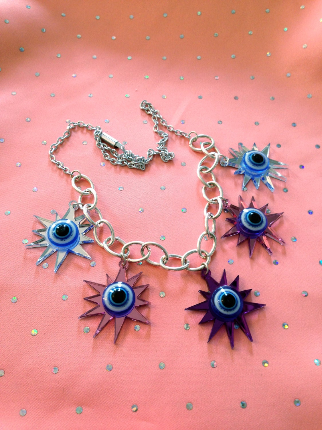 Evil Eye Explosion Charm Necklace