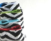 Change Purse. Black and White Chevron Pouch. Zipper Closure. Fabric Lined. Choose Zipper Color. Spring/Summer Line.