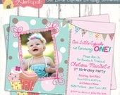 Our Little Cupcake Girl's Birthday Party Photo Invitation - Printable Digital File Il_170x135