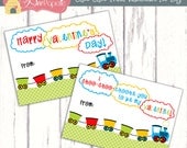 I Choo-Choo-Choose You Train Theme Valentines for Boys - Set of 2 - DIY Printable File Il_170x135