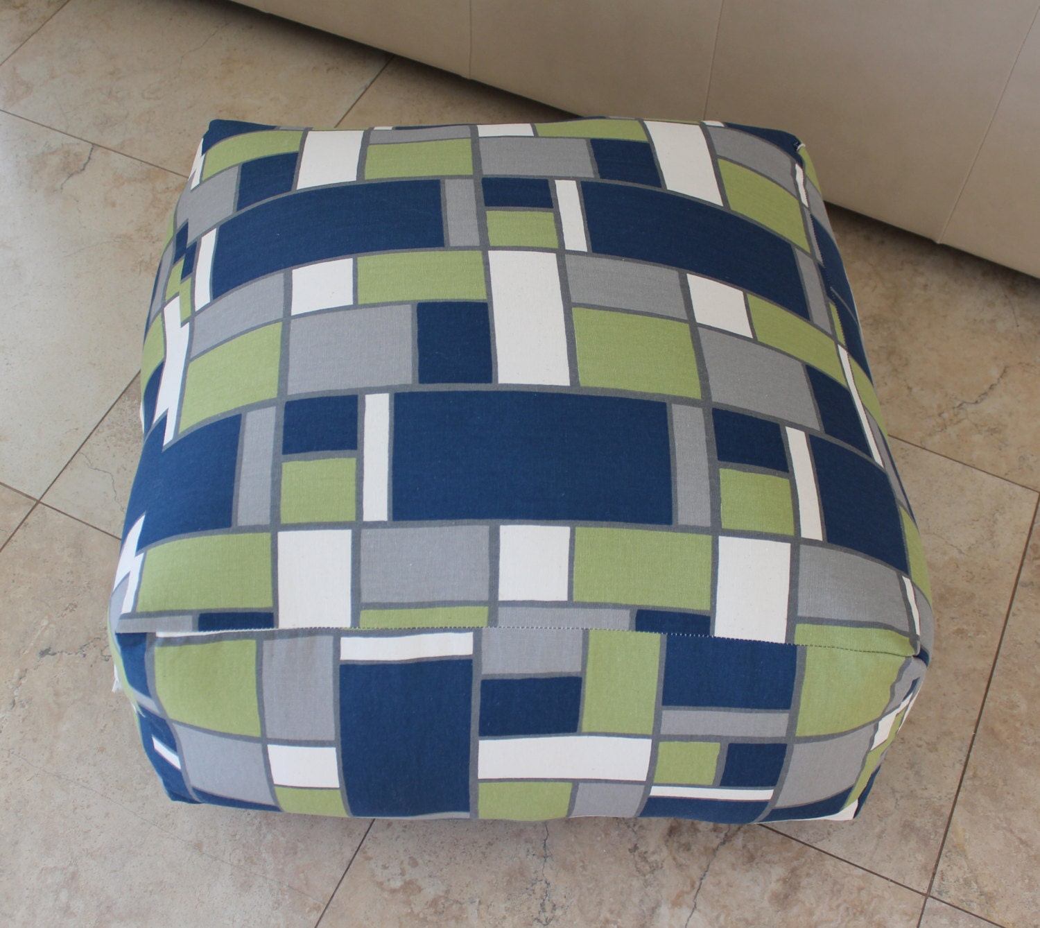 READY TO SHIP - Square Pouf Floor Pillow Hopscotch