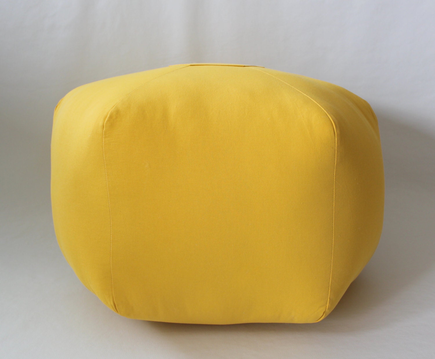 24" Ottoman Pouf Floor Pillow Solid Yellow