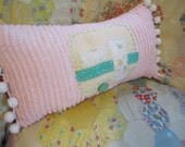 Chenille Pillow, Handmade Chenille Pillow, Vintage Chenille Pillow, Trailer Pillow, Glamping, Camper