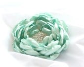 Custom Mint Flower Girl or Bridesmaid Flower Clip - Flowergirl Mint Hair Flower - Wedding - Mint Wedding - Bridesmaid Hair Flower